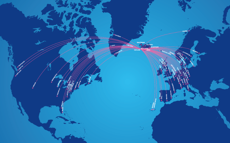Streckennetz Icelandair