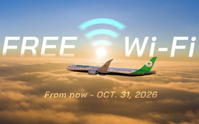 EVA AIR – Free Wi-Fi Aktion bis 31.10.2026