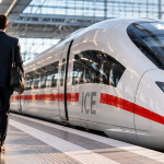 Geschäftsreise am ICE Bahnsteig